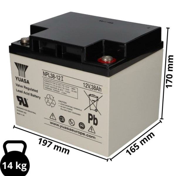 Yuasa Blei-Akku NPL38-12I Pb 12V